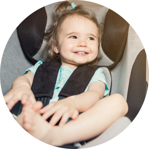photo of a child in a carseat